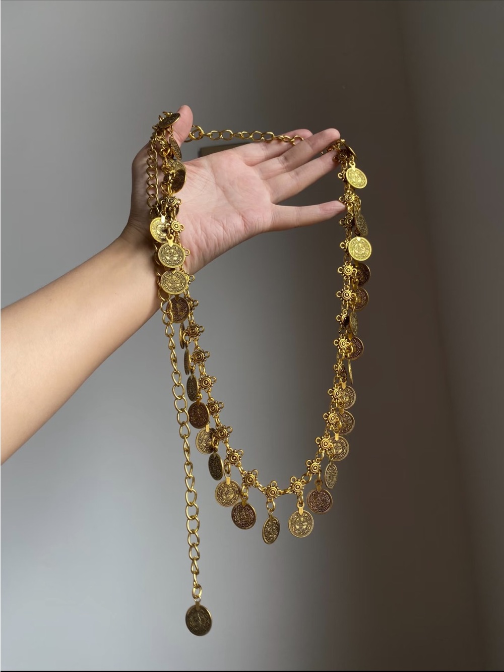 Vintage Boho Gold Coin Waist Chain Belt Statement Retro Jewelry